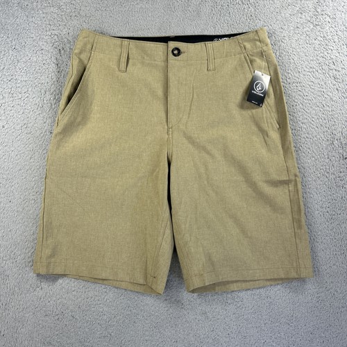 Volcom Shorts Mens 31 Tan Khaki Kerosene Hybrid Surf & Turf 4 Way Stretch NEW