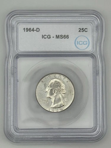 1964-D  Silver Washington Quarter MS66 ICG Certified