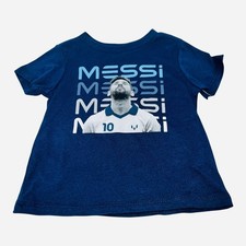 Messi Collection Kids Shirt, Soccer Star Graphic Tee, Blue Top, 12-18 Months