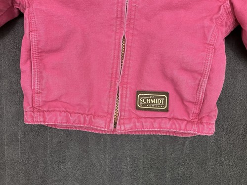CE Schmidt Canvas Jacke Kleinkind Mädchen 2T rosa Kapuze Sherpa gefüttert Mantel warm - Bild 5 von 14