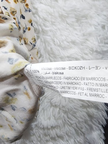 [608] Zara Kids Size 7 White Floral High Neck Ruffle Peasant Blouse  - Picture 7 of 8