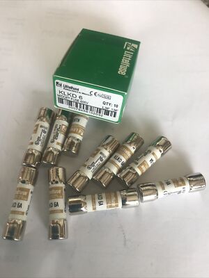 10 New LITTELFUSE  KLKD-6 PHOTOVOLTAIC 6 Amp Fuses 600 Volt NEW LOOK NIB