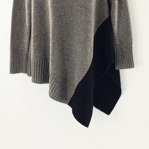 Poncho suéter cuello capucha lana yak dobladillo asimétrico talla S Eileen Fisher para mujer - Imagen 4 de 11
