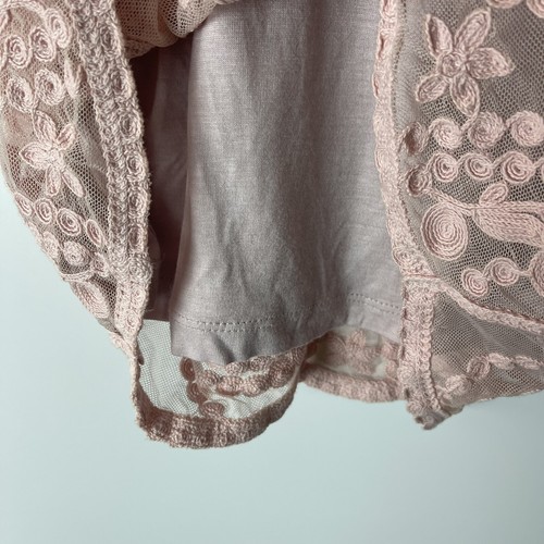 Tribal Jeans Womens Pink Embroidered Lace Pullover Shirt Tank Top P/S NWT $70 - Picture 7 of 8