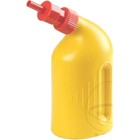 1 Liter Nachfüllflasche für destilliertes Wasser - Füllrohr 11,5 mm und gelbe Fa