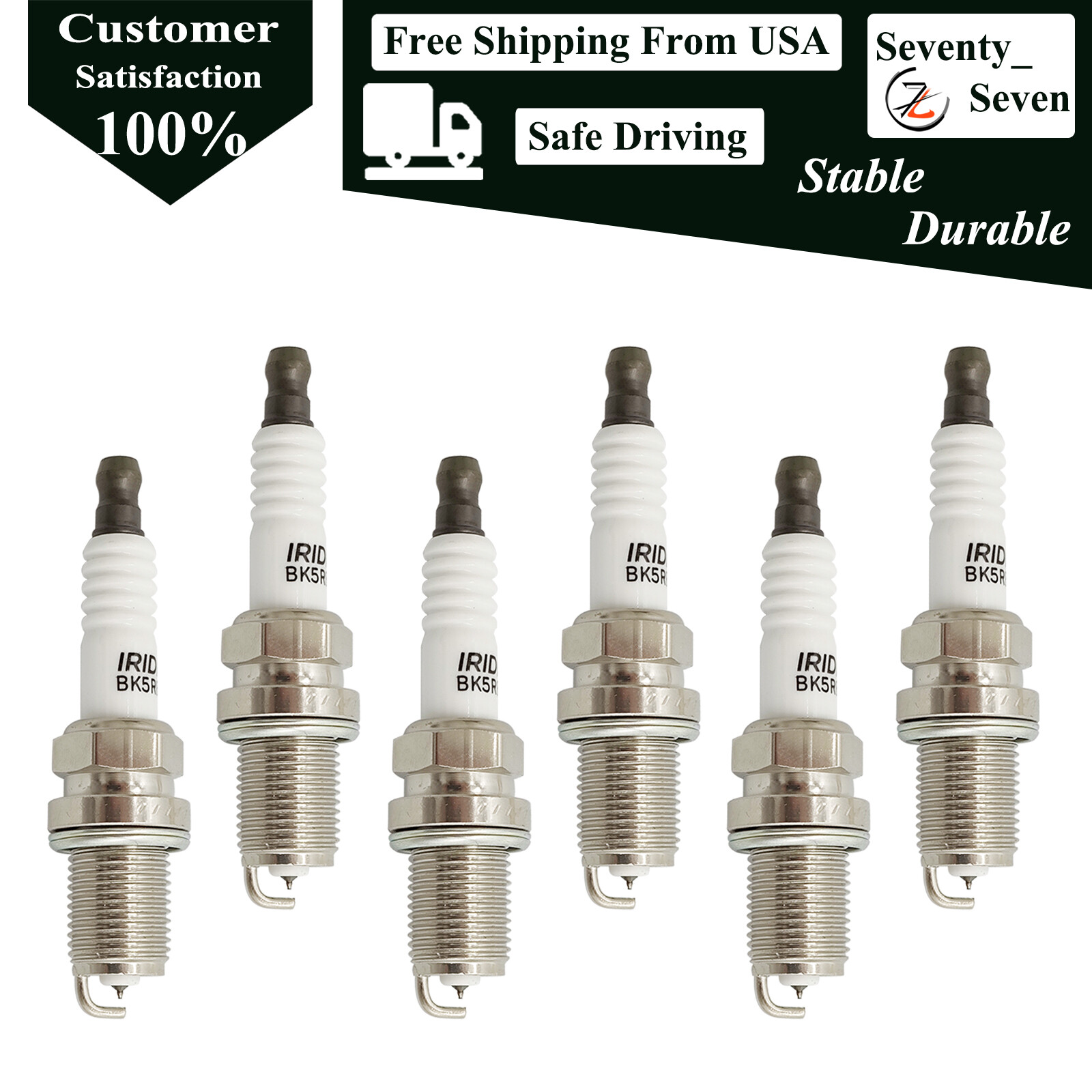 6pcs Iridium Spark Plug Kit Fit Kia Honda Ford Mercury Mazda Daihatsu