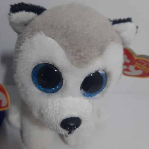 Ty Beanie Boo Dragon Husky Boston Terrier Dog Stuffed Plush Animal Lot Of 3 - Picture 5 of 17