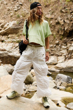 NEW FREE PEOPLE FP MOVEMENT 128 WHITE SET ME FREE PANTS SZ S SMALL