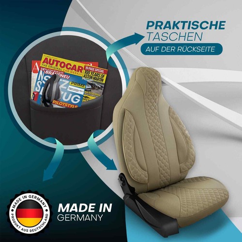 Fundas de asiento para autocaravana piloto adecuadas para Adria Mobil Sonic (beige) - Imagen 7 de 11