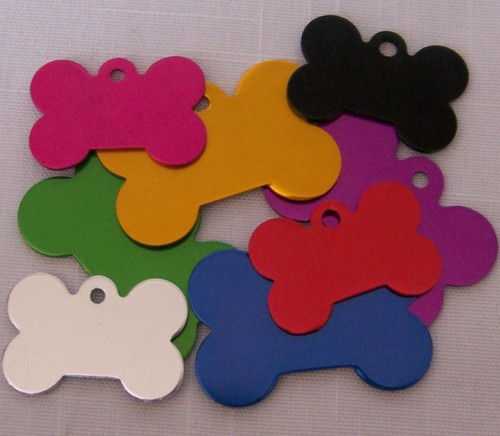 80pcs Wholesale Aluminum Dog Tags Custom Pet Name ID Tag Round Paw Bone Military - Picture 10 of 12