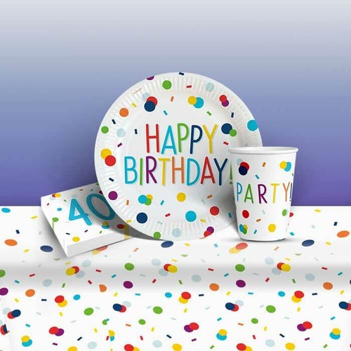 Rainbow Confetti Age Milestone Party Tableware, Decorations, Balloons 18th-80th - Picture 72 of 108