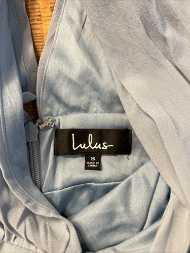 Lulus hellblaues ärmelloses Maxikleid mit tiefem V-Ausschnitt Größe S - Bild 8 von 10