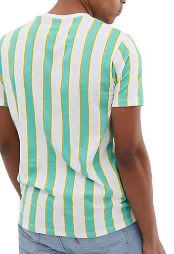 Mens Striped T Shirt Short Sleeve T-Shirts Crew Neck Relaxed Fit 100% Cotton Top - Picture 8 of 15