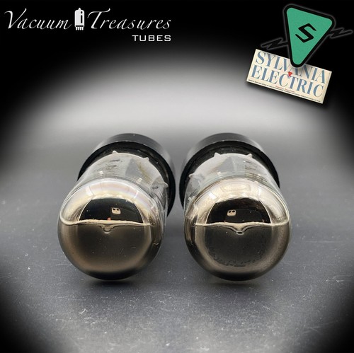 7591 A SYLVANIA Gray Plates Halo Getter Matched Pair Tubes Made in USA - Imagen 7 de 9