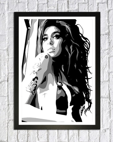 MUSICIAN AMY WINEHOUSE -DEEP FRAMED CANVAS WALL ART PICTURE PAPER PRINT- BLACK - Picture 10 of 17