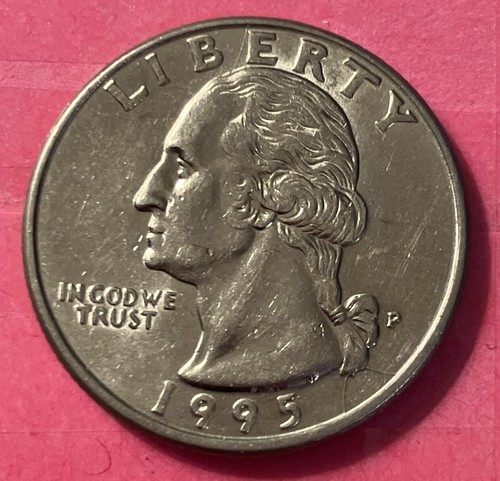 1995 P Washington Quarter 25C W/ Multi Obv&Rev Die Cracks/broken Wing/#Q-043 - Picture 1 of 15