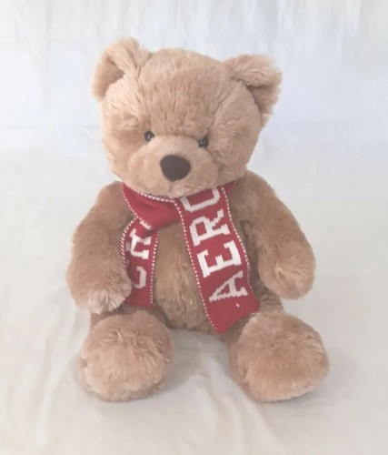 Oso de peluche Aeropostale con bufanda roja animal de peluche - Imagen 3 de 11