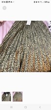 Zara Skirt Animal Print Green Brown Khaki Satin A-line Midi Skirt Size X-Small