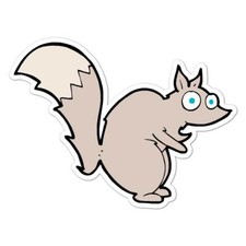 Cartoon Squirrel, Vinyl Decal Sticker, Indoor Outdoor, 3 Sizes, 7840