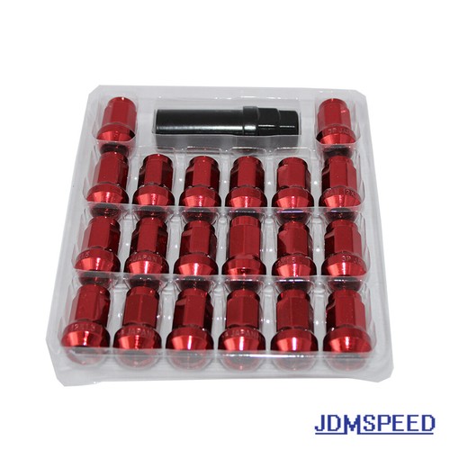 20 Pcs 12MM x 1.5 Spline Tuner Lug Nuts Socket Red W/ Key Lock For Honda Acura - Picture 2 of 4