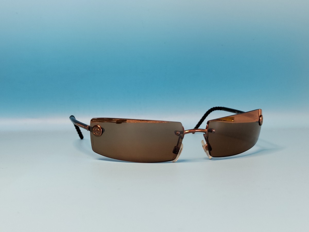 VINTAGE CHANEL SUNGLASSES 4047 c.184/59 RIMLESS MADE IN ITALY 62