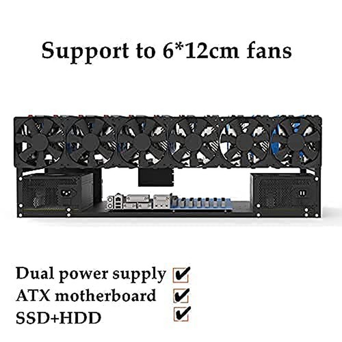 12 GPU Mining Rig Frame, Steel Open Air Miner Rig Case Support for Dual ATX, ... - Picture 3 of 7