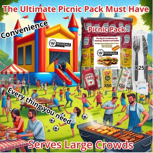 Picnic Pack: 175 Piece Condiment Set Ketchup, Mustard & Relish Utensils  - Picture 3 of 10