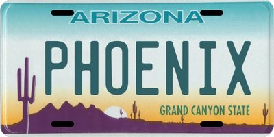 Phoenix Arizona Aluminum AZ License Plate