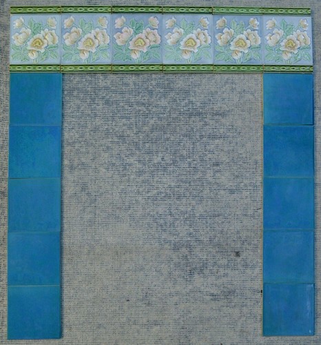 ALEMANIA ANTIQUE ART NOUVEAU 28 AZULEJOS ORIGINALES PARA CHIMENEA c1900 - Picture 1 of 11
