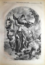 Stampa antica SAN GIORGIO SCONFIGGE IL DRAGO 1861 Antique print