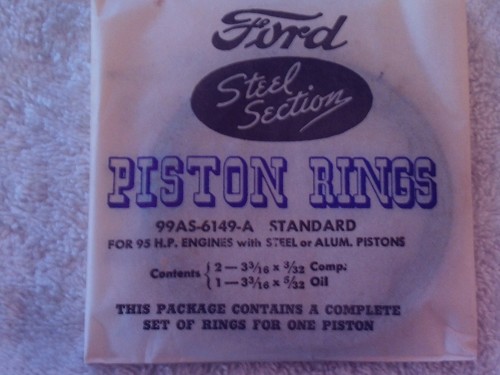 Vintage FORD FACTORY PISTON RING SET FOR 95 HP V-8 ENGINES OPENED BOX UNUSED - Picture 3 of 4