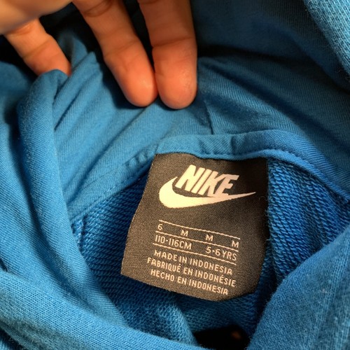 NIKE AIR Hoodie Sweater BLUE Kids Toddler Boys Size 6, 5-6 YRS Brand NEW +Tags - Picture 10 of 11