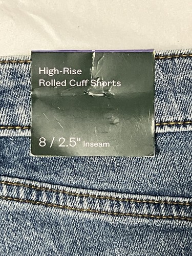 Wild Fable Women's High-Rise Rolled Cuff Jean Shorts Regular Denim Medium Wash - Picture 7 of 9
