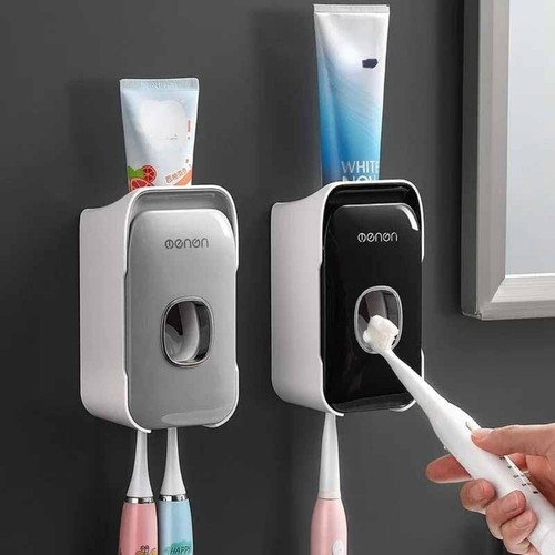 Wall-Mounted Automatic Toothpaste Dispenser Toothbrush Holder Set Bathroom Tools