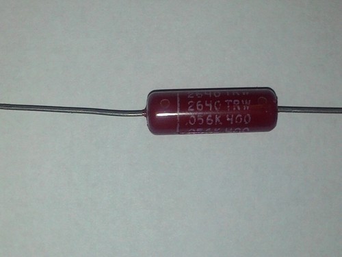 TRW .056 uF 400 Volt Rohr Poly Film Kondensator Axial Kabel USA Verkäufer - Bild 4 von 4