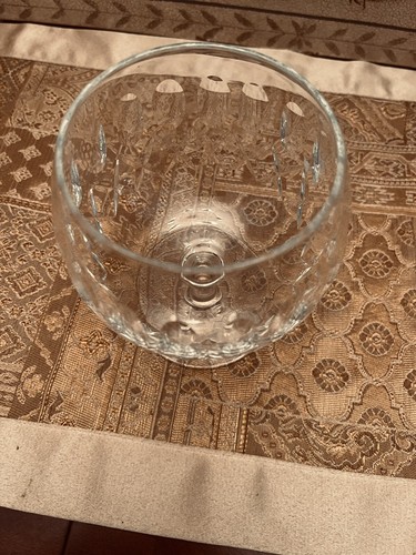 SNIFTER Brandy Bourbon Wine Cognac CRYSTAL GLASS Diamond Thumbprint OUTSTANDING - Picture 6 of 12