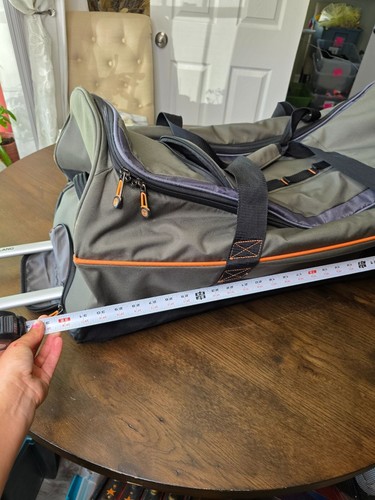 Timberland Rolling Duffle Bag Olive Orange Trim 30” JAY PEAK COLLECTION - Picture 12 of 24