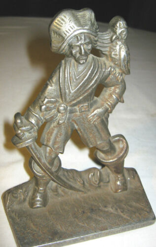 ANCIENNE STATUE ÉPÉE PERROQUET officiel PIRATE BATEAU DE MER USA EN FONTE SCULPTURE ART SERRE-LIVRES
