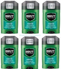 BRUT SIGNATURE Deodorant Anti Perspirant Solid Stick Oval LOT OF 6 Exp. 9/2026