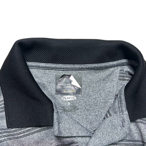 Greg Norman Tasso Elba Poloshirt Herren Small anthrazit gestreift Golf Performance - Bild 7 von 7