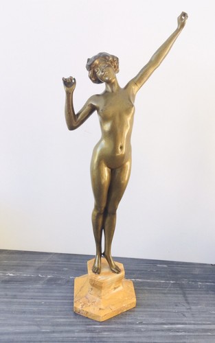 Art Deco Original Bronze Figur von Paul Philippe 57 cm hoch große Ausführung - Bild 2 von 12
