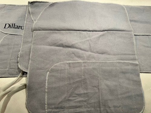 LOT of 4 Dillards Silver Anti Tarnish 6 Slot Place Setting Storage Roll Bags - Picture 3 of 6