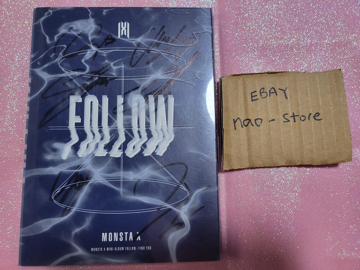 MONSTA X FOLLOW ALL 6 MEMBERS SIGNED AUTOGRAPHED PROMO ALBUM