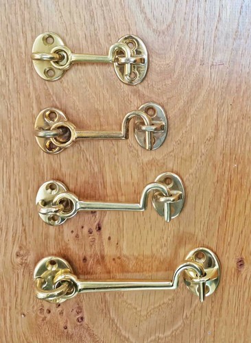 Schlichter Kabinenhaken, Messing, 64 bis 152 mm lang, wählen Sie aus Dropdown-Menü - Bild 1 von 6