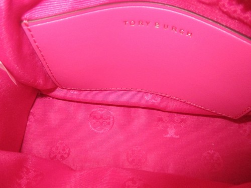 Tory Burch Ella Nylon Mini Tote Top Handle Bright Pink Crossbody Bag NWT - Picture 22 of 23