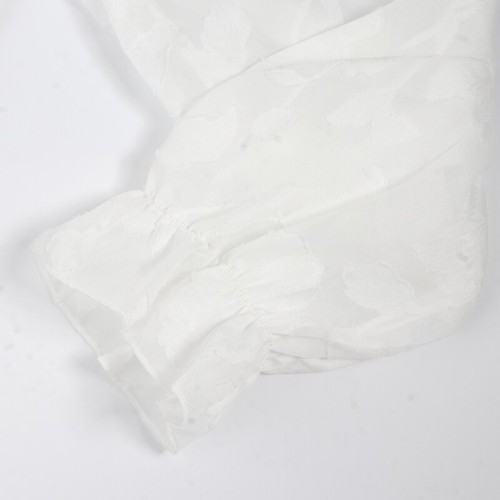 Women U Neck Tops Summer Hollow Tops Casual Loose Female Cute Flowy Shirt Blouse - Picture 6 of 19