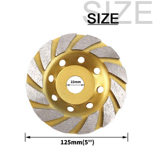 125x22mm Diamond Cup Grinding Wheel Stone Grinding Tools For 125mm Angle Grinder - Imagen 2 de 12