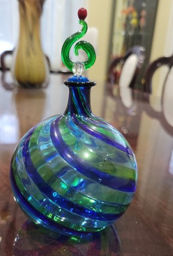 Murano Glas von Angelo Ballarin - Flasche mit Filigran  - Bild 1 von 6