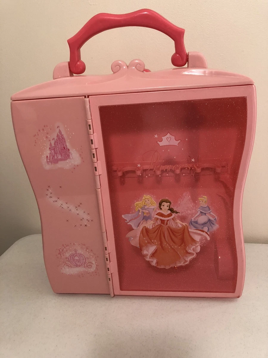 Disney Princess Pink Pull N Go Doll Case Belle Aurora Cinderella