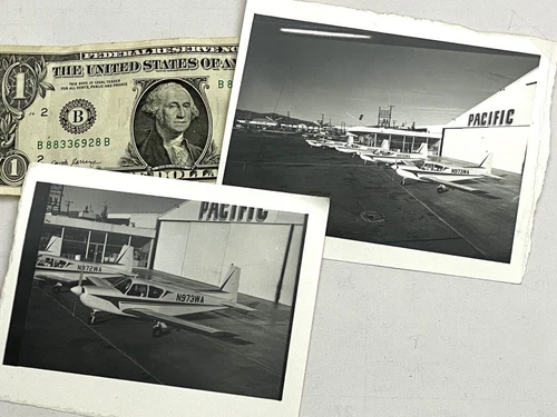 (2) Vintage *CESSNA AIRCRAFTS* B/W GLOSSY ENLARGED CONTACT PRO-PHOTO TAKEN